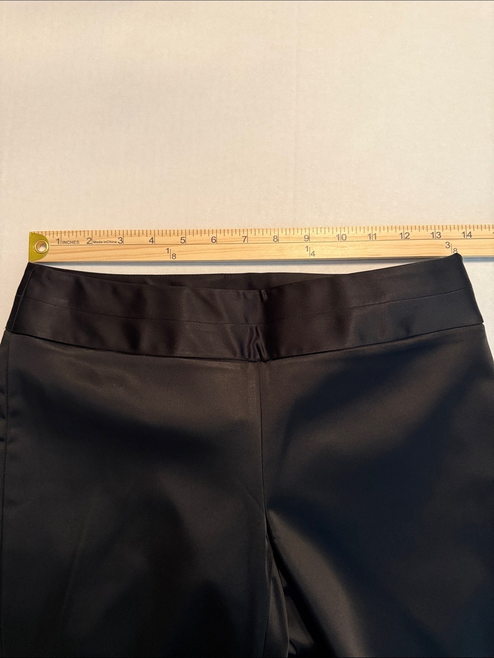WHBM NEW Satin Slim Leg Pants Black Size 0R - Picture 4 of 11
